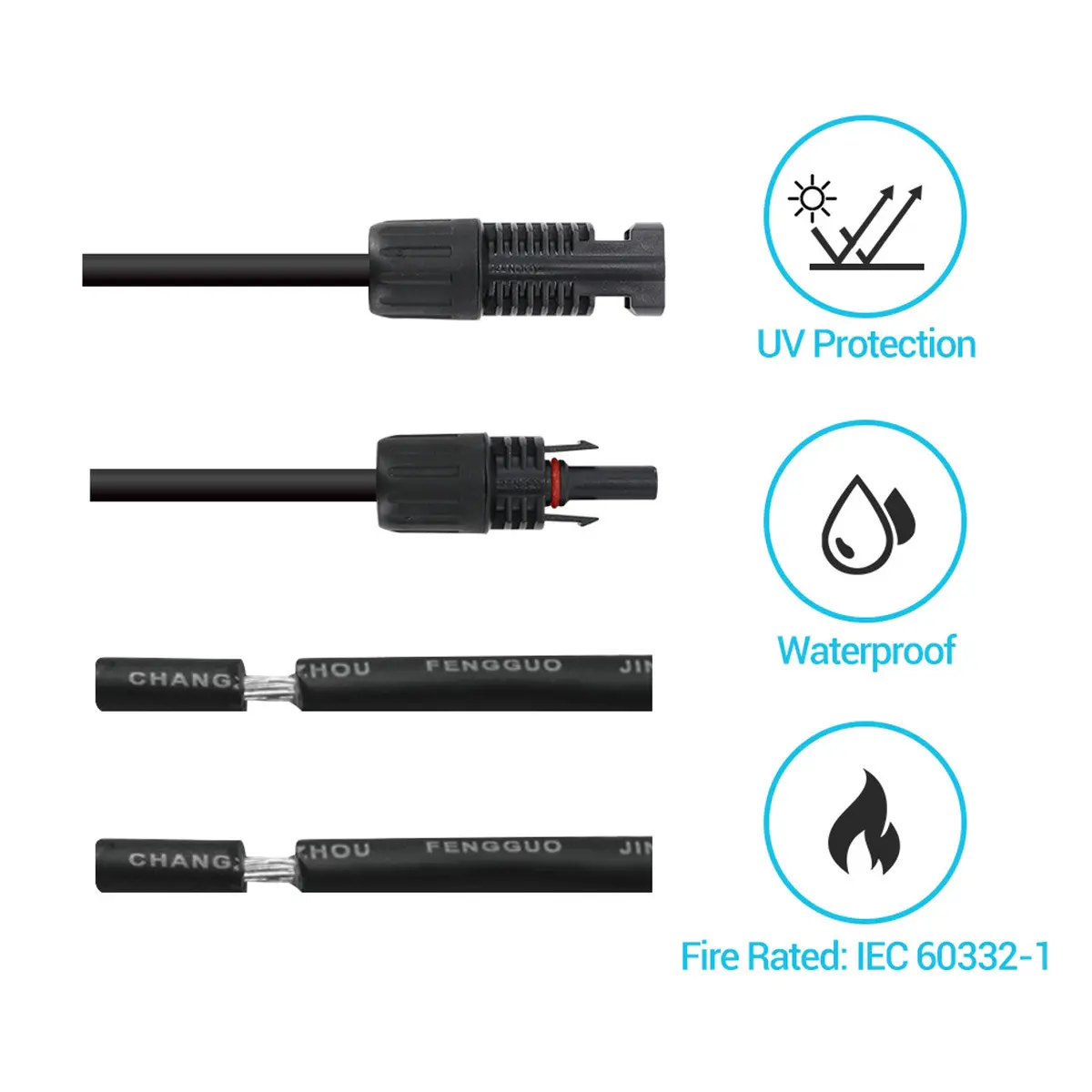 Solar Panel To Charge Controller Adaptor Kit 20 Ft 10 Awg 2