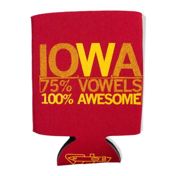 Iowa Vowels Can Cooler - Red 1
