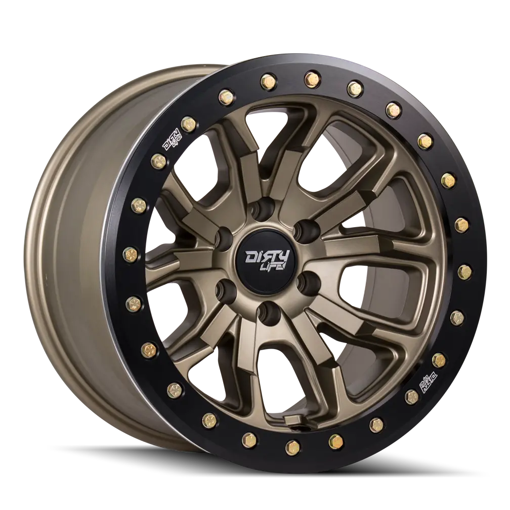 Dirty Life 17X9 12N 5X127 Cb71.6 Dual Tek Dt1 Satin Gold Black Lip 1542Kg 1