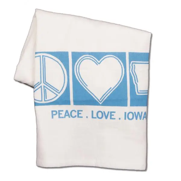 Peace Love Iowa Kitchen Towel 1