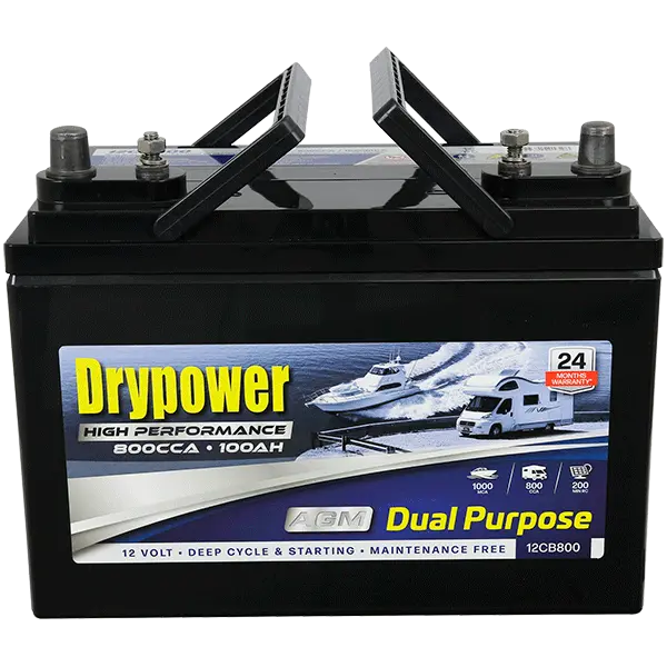 Drypower 12V Dual Purpose High Performance Agm Battery 800Cca 100Ah 1