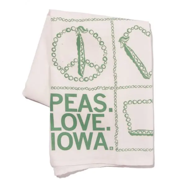 Peas, Love, Iowa Kitchen Towel 1