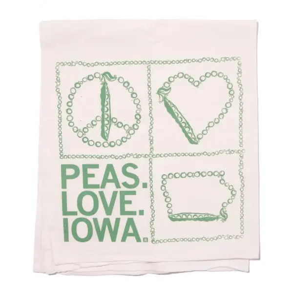Peas, Love, Iowa Kitchen Towel 2
