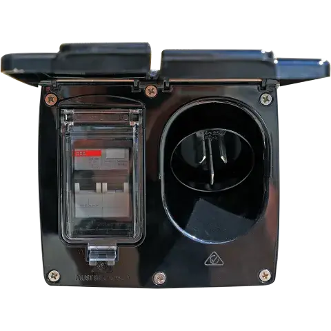 15A Ac Power External Inlet & 16A Rcd Ip44 - Black 1