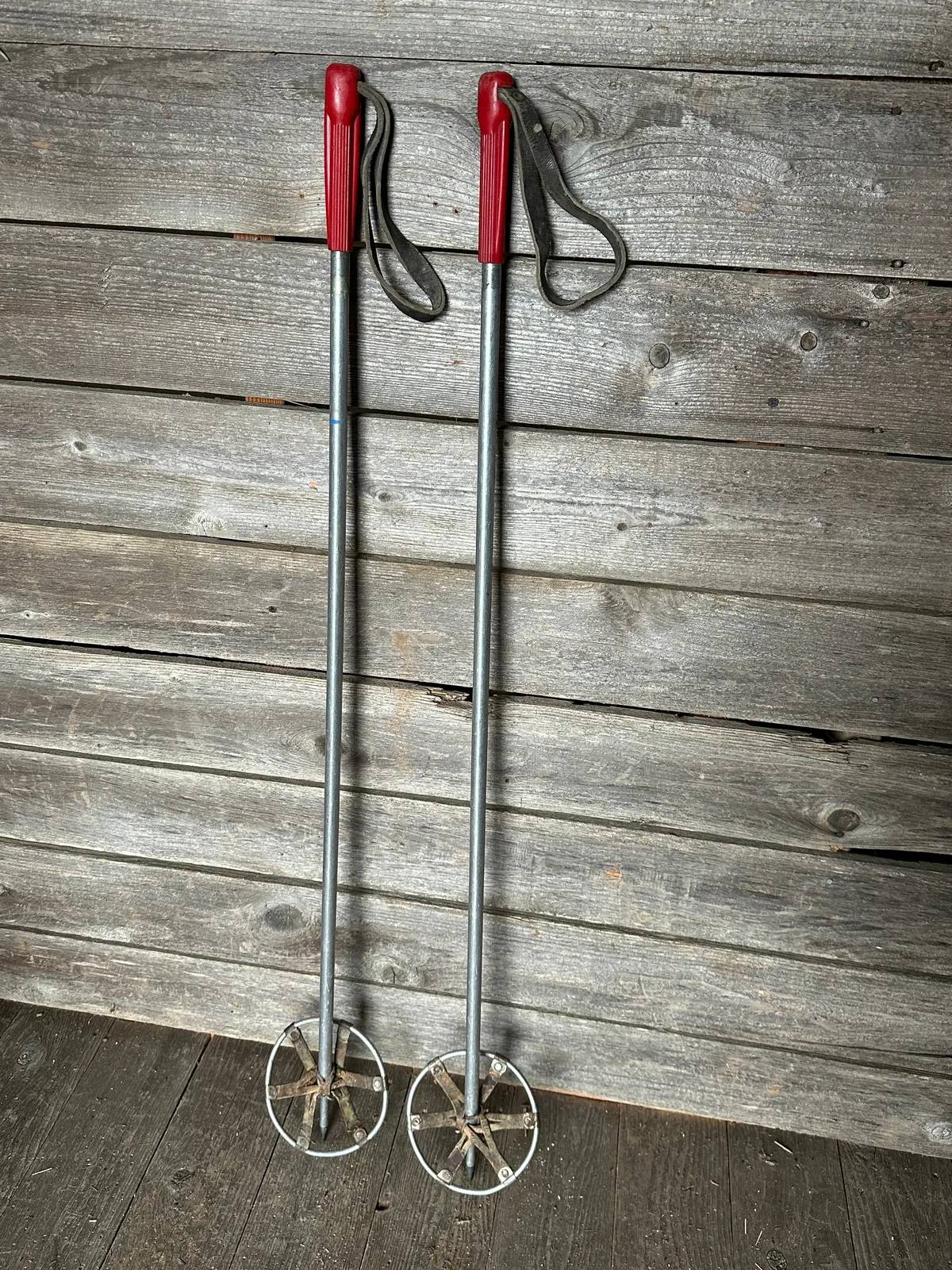 1950S Metal Downhill Ski Poles 1