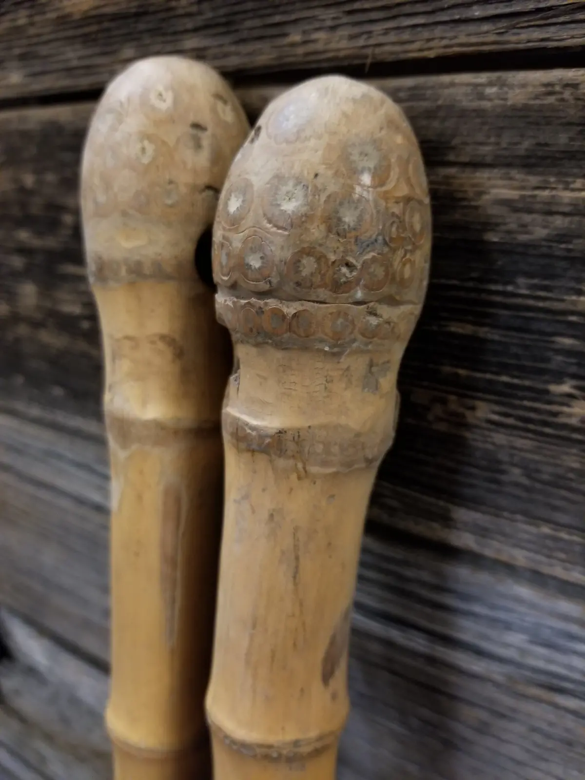 Antique Wooden Ski Poles 1