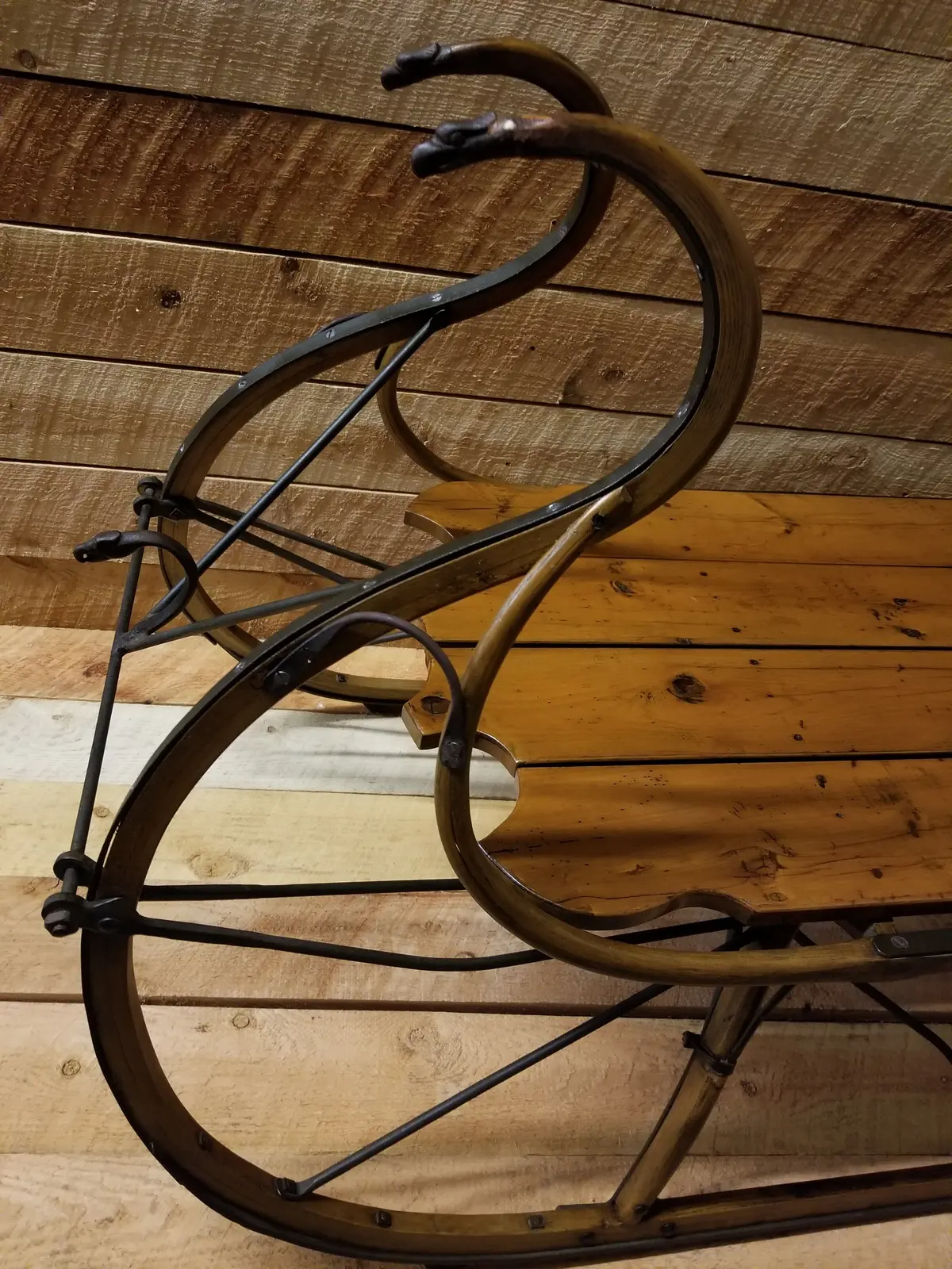Vintage Sleigh Coffee Table - 1890S Runners - Newly Crafted Tabletop 2