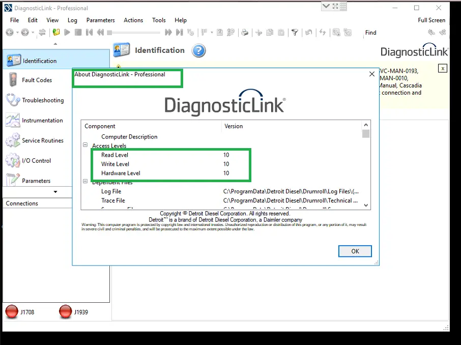 Detroit Diesel Diagnostic Link (Dddl 8.09) Professional 2019 -All Grayed Parameters Enabled ! All Level 10 !! 1