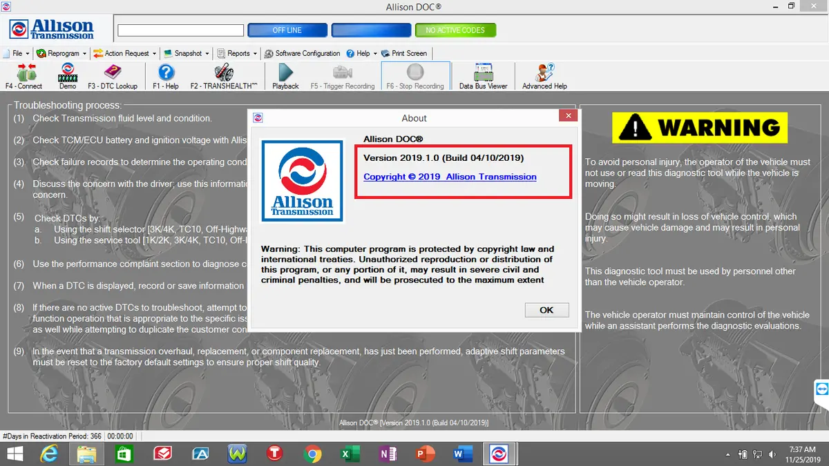 Universal Allison Doc For Pc 2019 Diagnostic Software- Latest Version 2019 - Highest Level Activation - Full Online Installation & And Activation Service ! 1