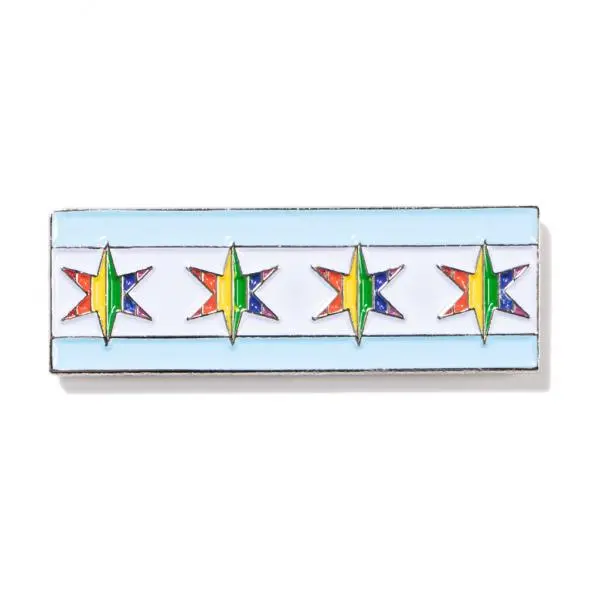 Chicago Pride Flag Enamel Pin 1