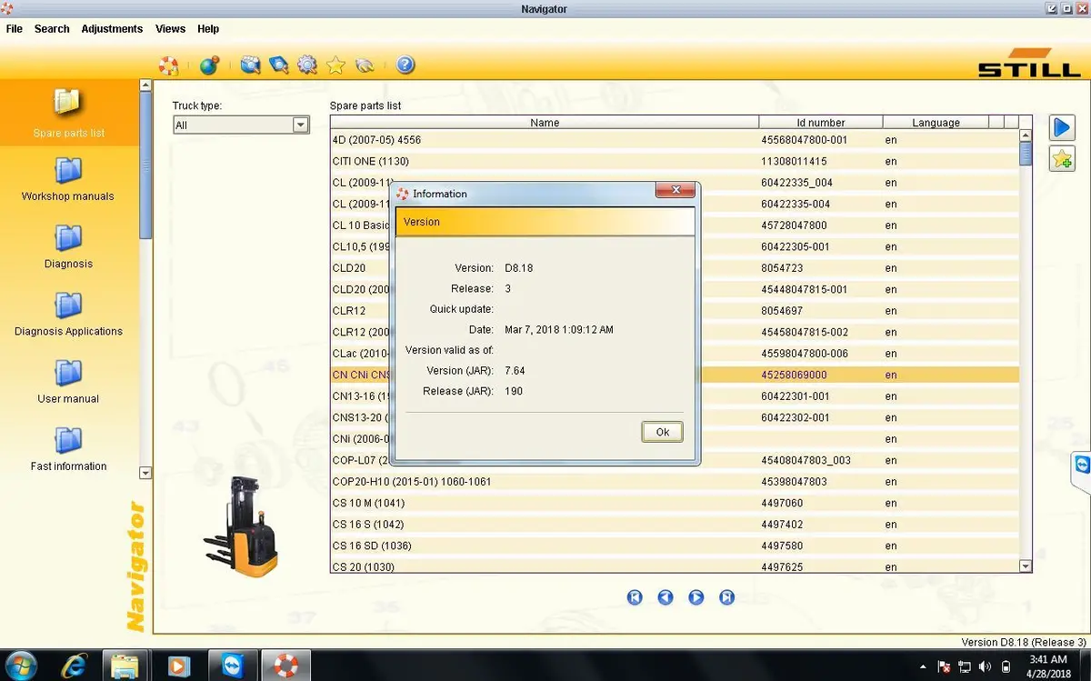 Still Steds Forklifts 8.19 Service Repair & Parts Manuals For All Models 2019 Epc & Diagnostics Software 1