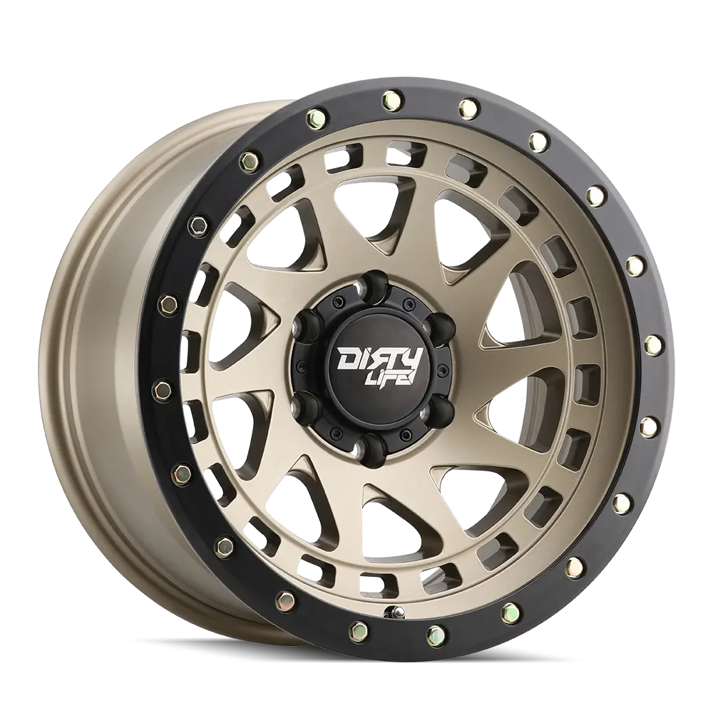 Dirty Life 17X9 0P 6X114.3 Cb66.1 Enigma Pro Satin Gold Black Lip 1