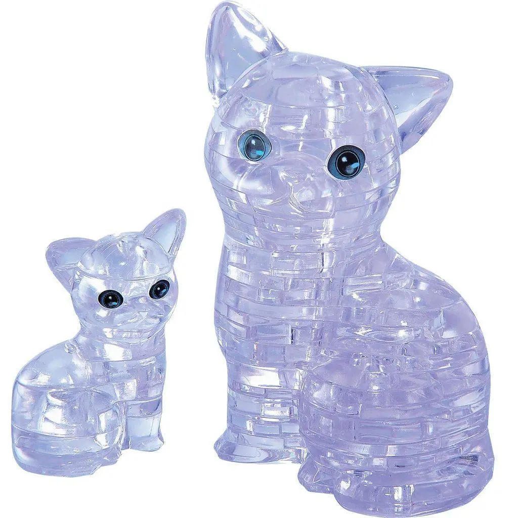 3D Crystal Puzzle - Cat & Kitten 1