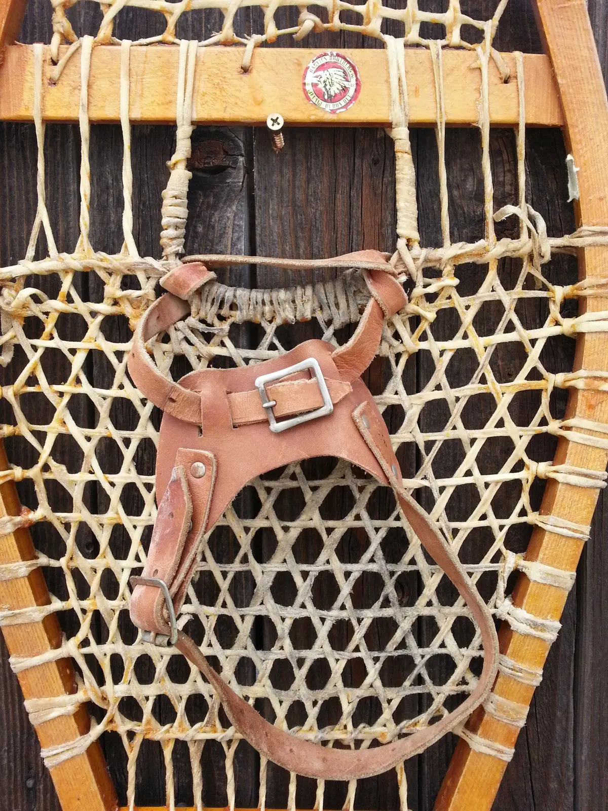 Canadian Vintage Snowshoes With Fine Weave 2
