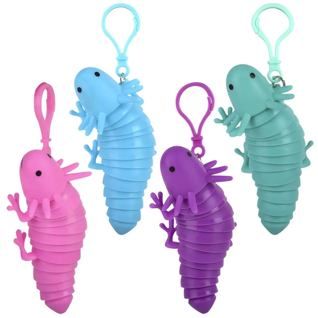 4" Wiggle Sensory Axolotl Backpack Clip 1