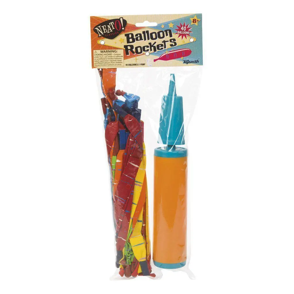 40 Rocket Balloons With Pump 1