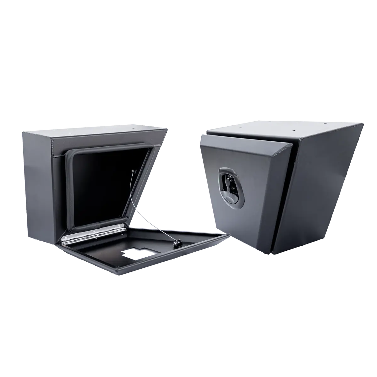 Front Square Under Tray Toolbox 400Mm (Pair) - Matte Black 1