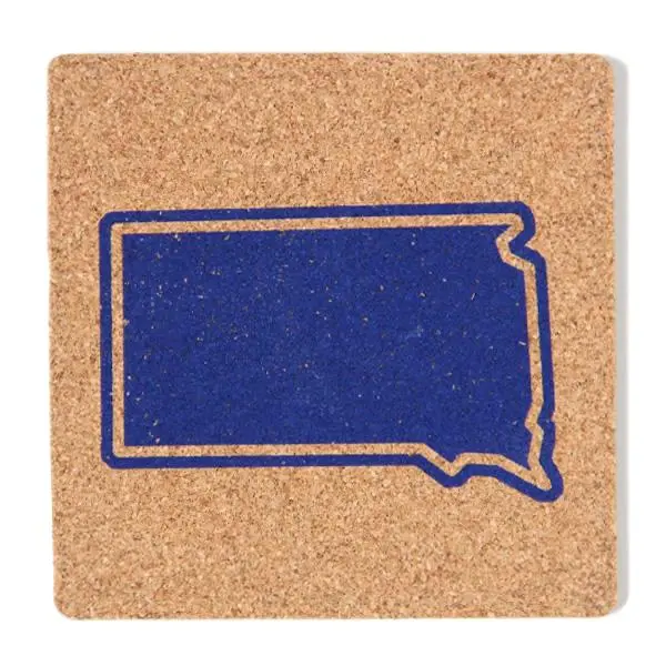 South Dakota Outline Cork Coaster 1