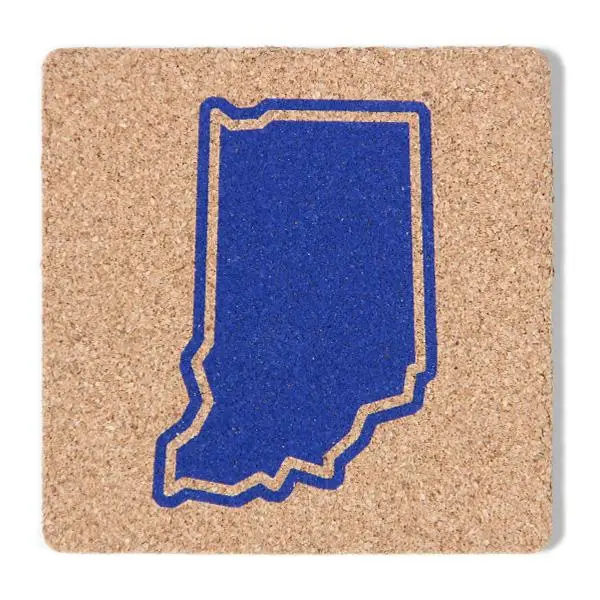 Indiana Outline Cork Coaster 1