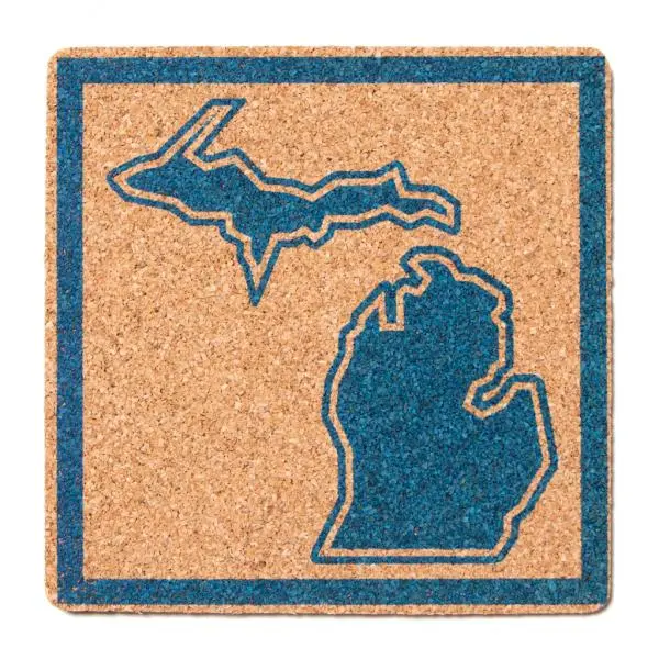 Michigan Outline Cork Coaster 1