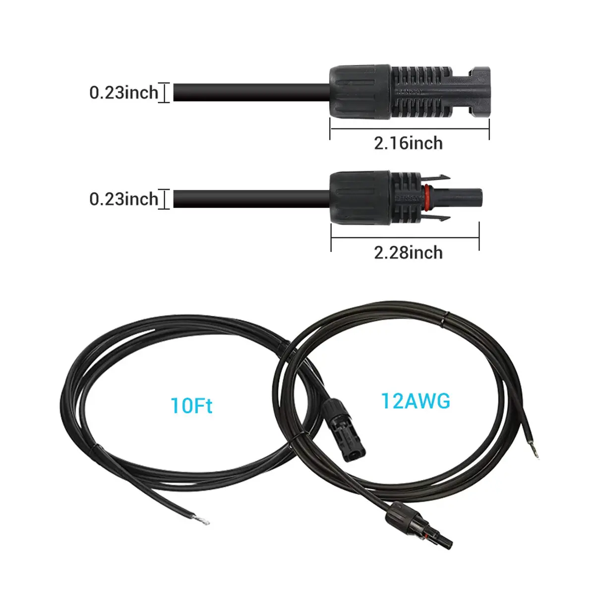 Solar Panel To Charge Controller Adaptor Kit 10 Ft 12 Awg 1