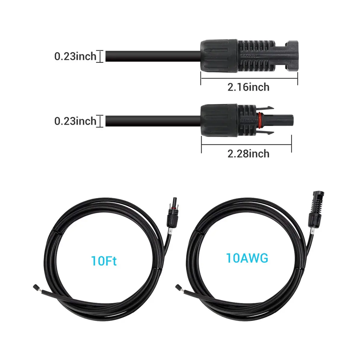 Solar Panel To Charge Controller Adaptor Kit 10 Ft 10 Awg 1