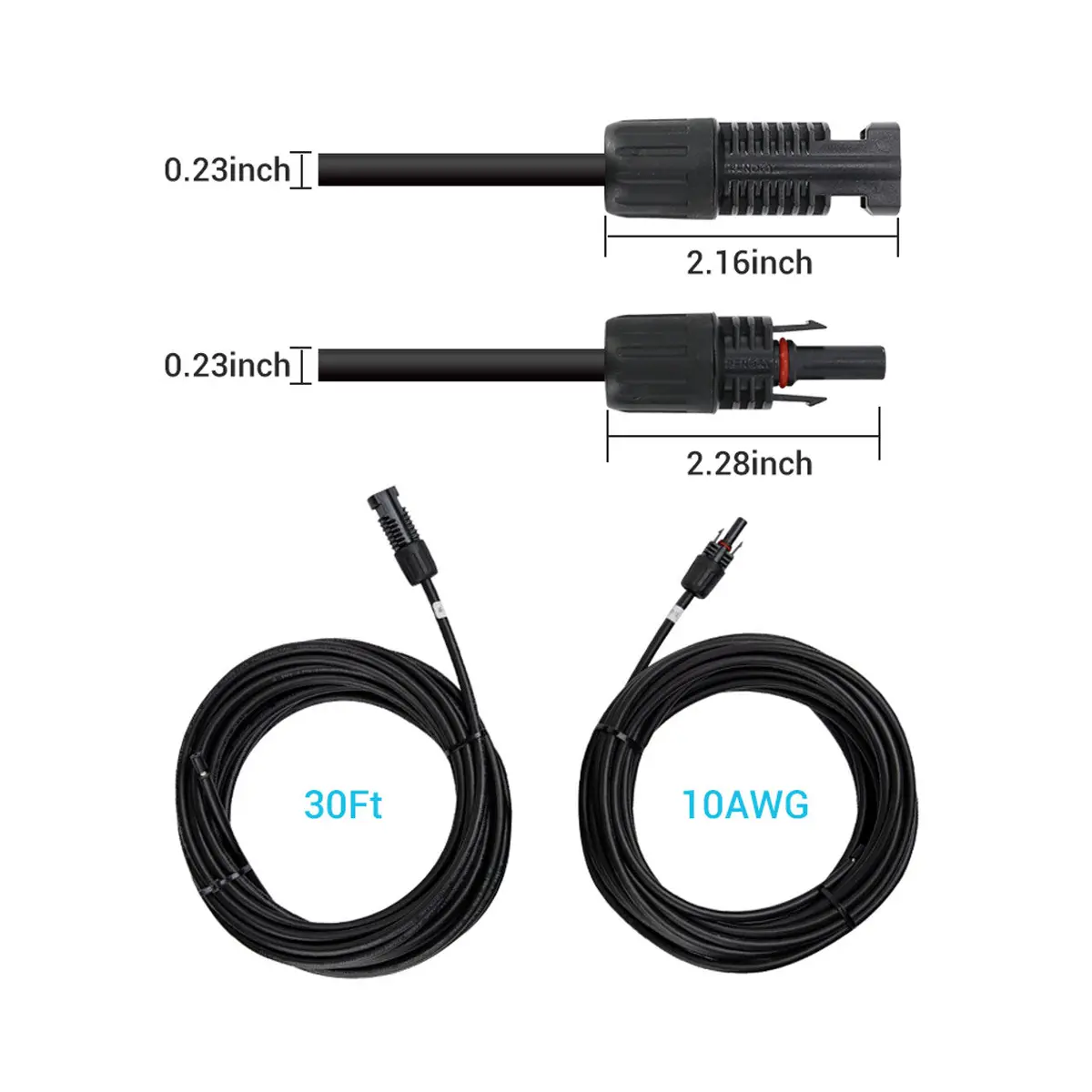 Solar Panel To Charge Controller Adaptor Kit 30 Ft 10 Awg 1