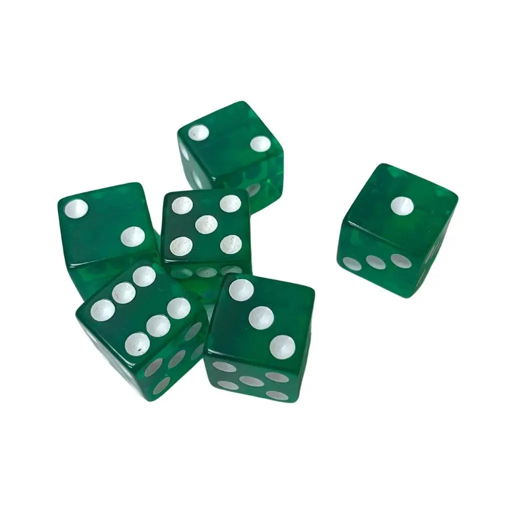 6 Transparent Green Dice 1