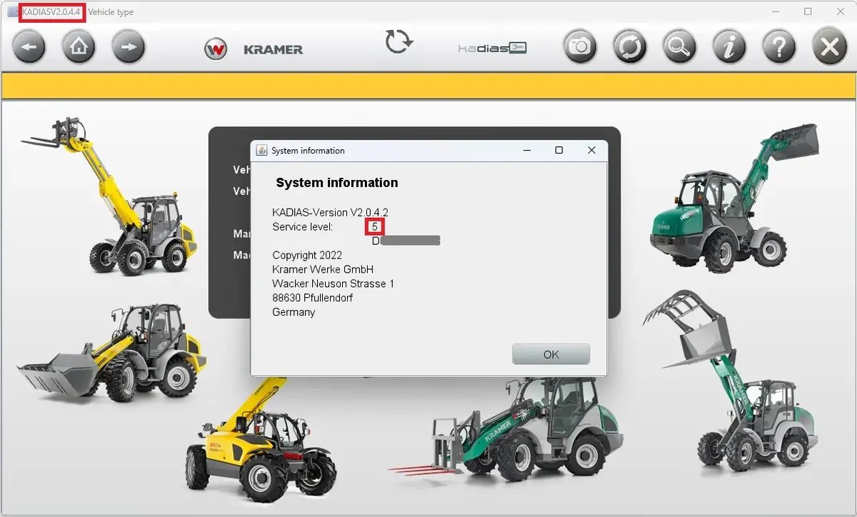 Kramer Diagnostic Software Kadias 2.0 For All Wheel Loaders & Telehandlers 2024 1
