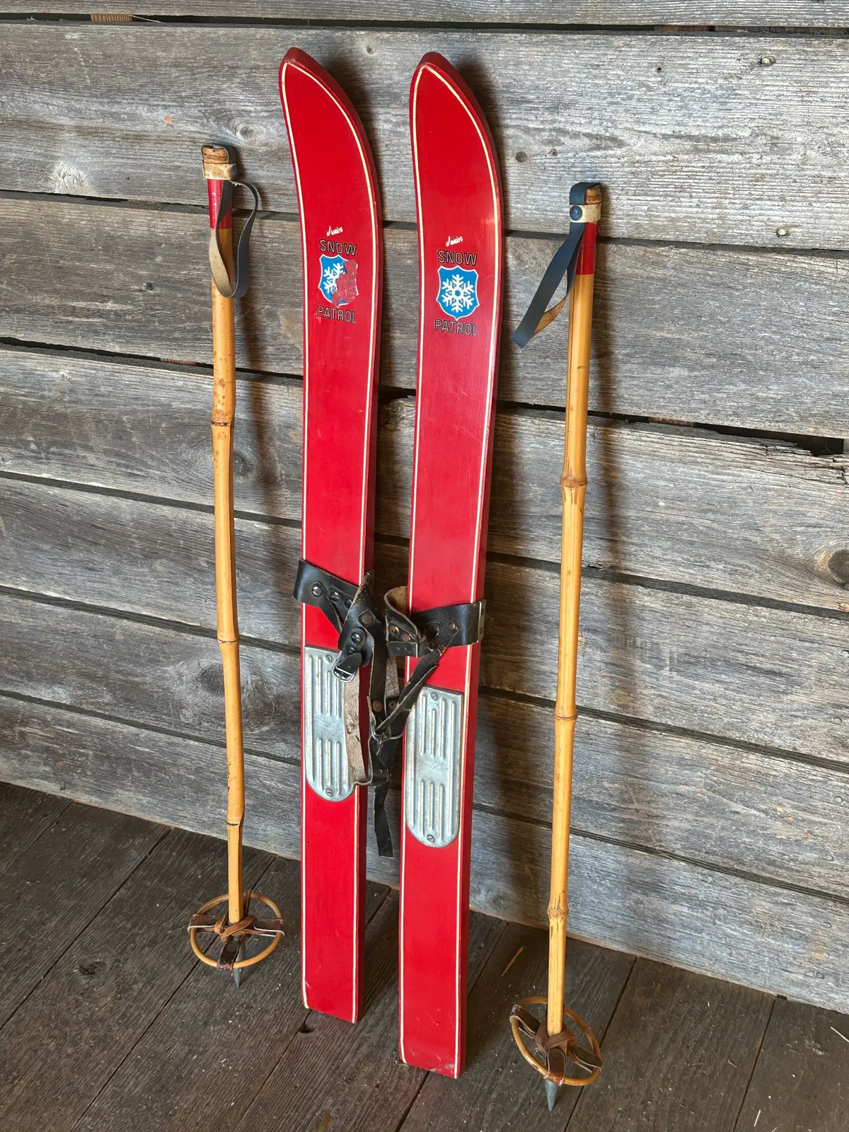 Jr. Snow Patrol Ski Set- Red (1960'S) With Poles 1