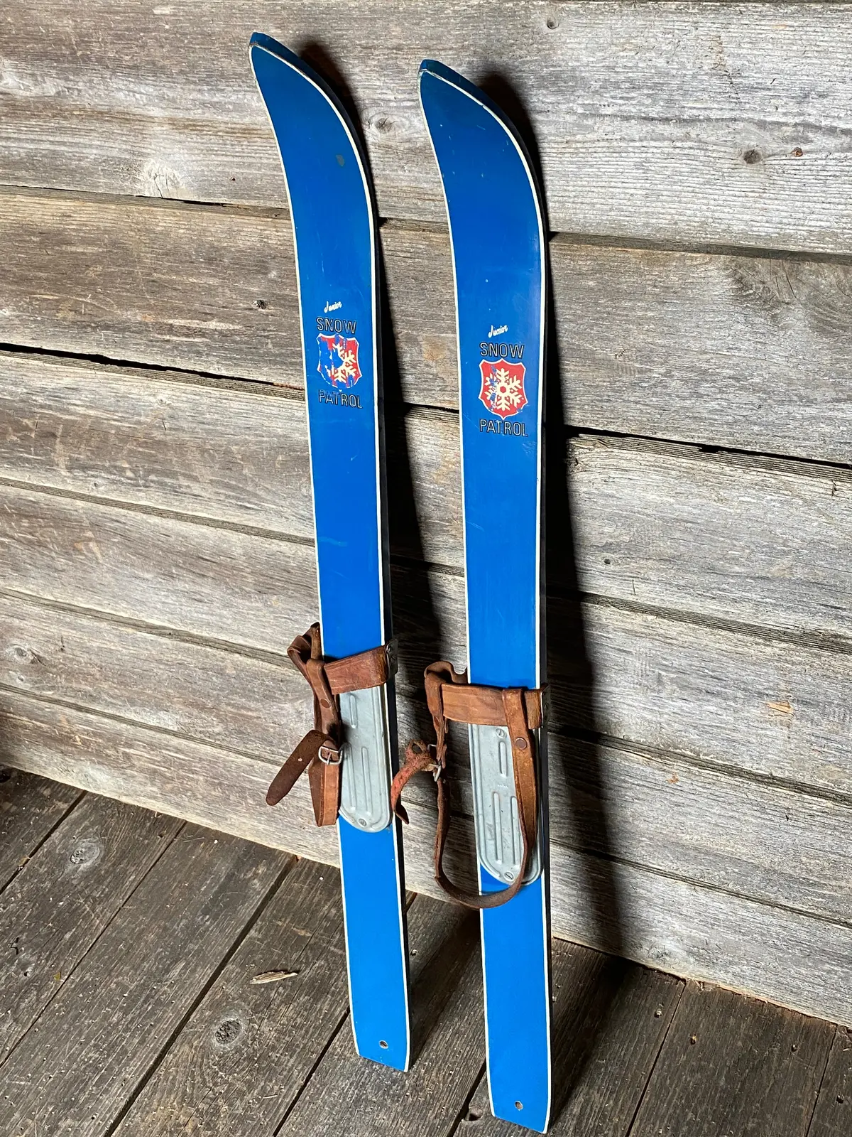 Vintage Junior Snow Patrol Skis- Blue (1960'S) 1