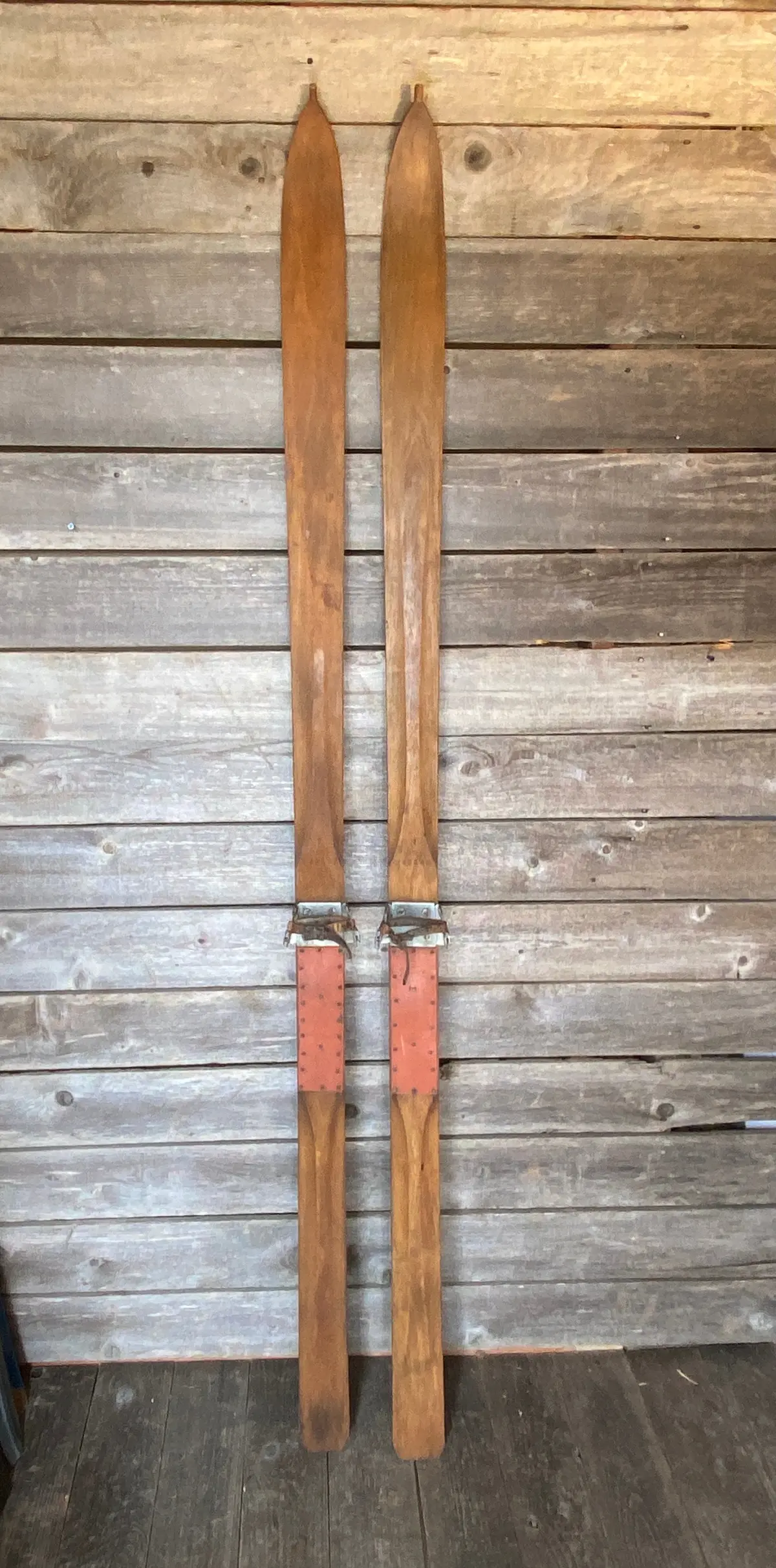 Antique Wooden Maple Skis - C. 1935-40 1