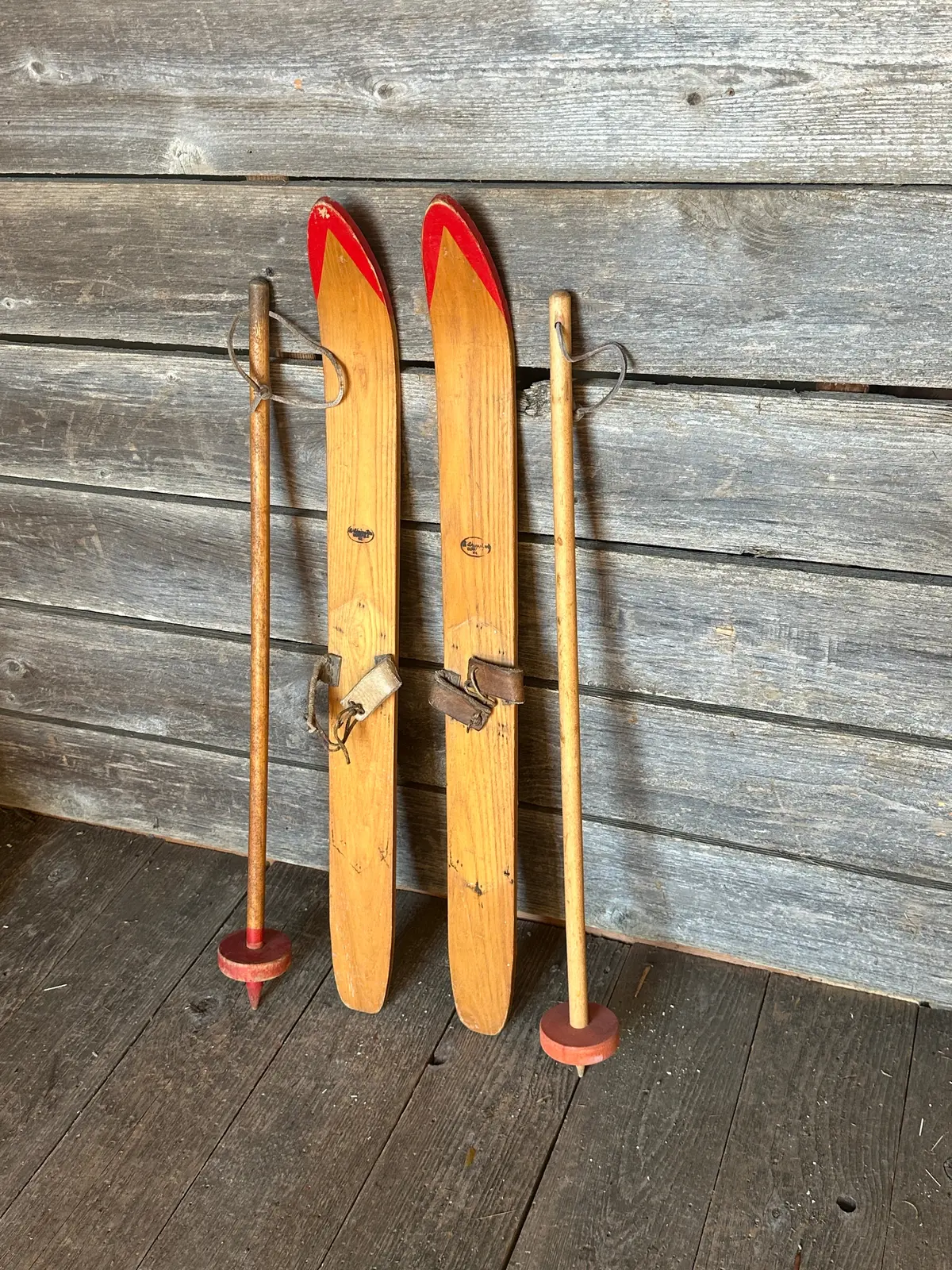 Vintage Withington Children's Skis + Poles - 30" 1