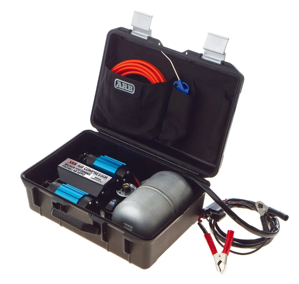 Arb Compressor Kit, Twin Portable 12V Includes 4 Gallon Air Tank & 6M Hose 1