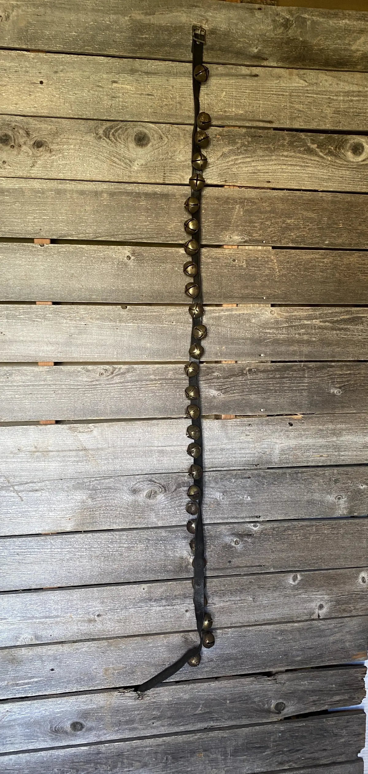 Vintage Sleigh Bells - Strap Of 29 Bells On 72" Inch Leather Strap 1