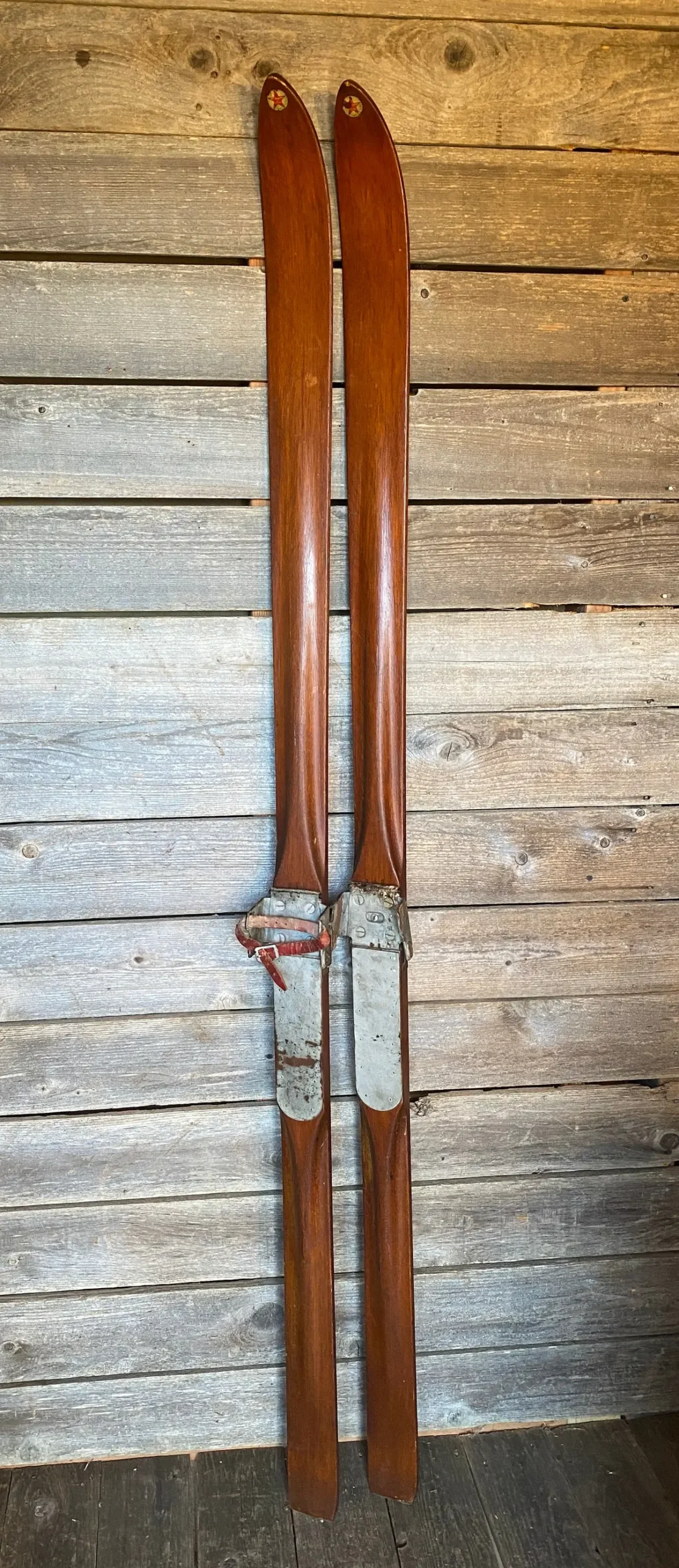 Antique R.H. Macy's Co. Wood Skis 1