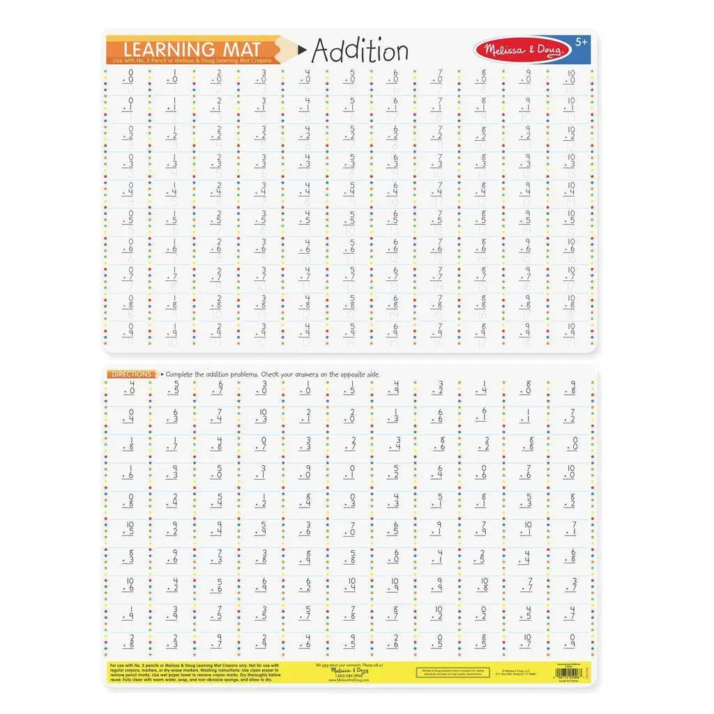 Addition Problems Write-A-Mat 1