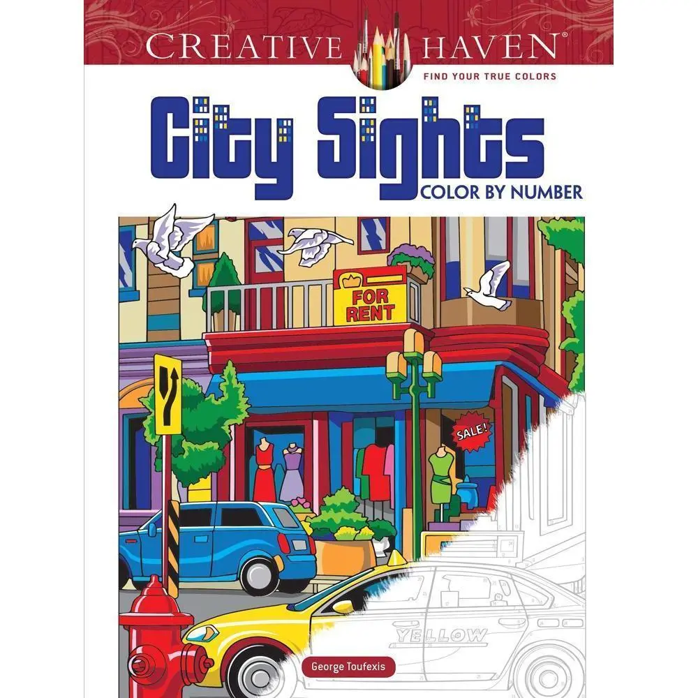 Adult Coloring Book Creative Haven City Sights Color By Number 1