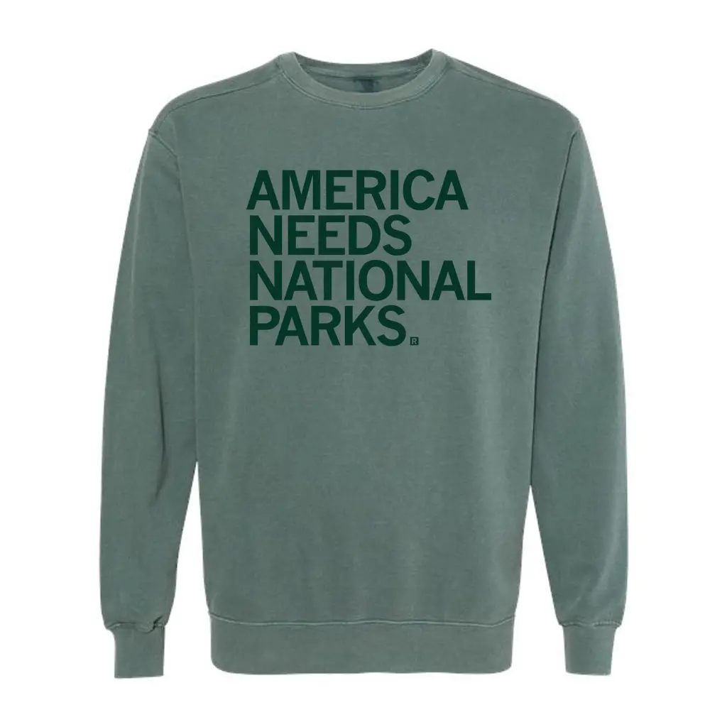 America Needs National Parks Crew Sweatshirt 1