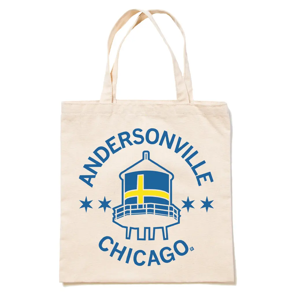 Andersonville Swedish Flag Water Tower Tote Bag 1