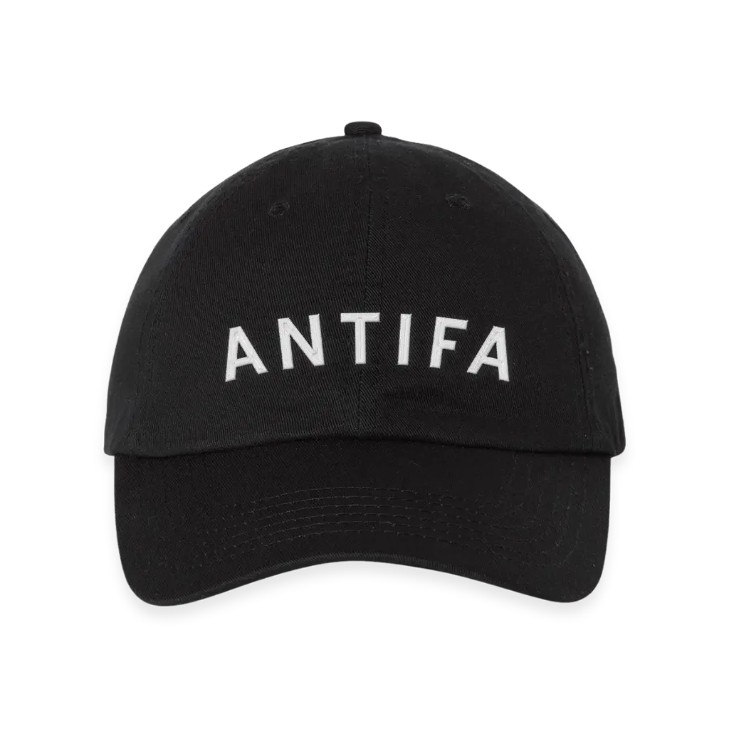 Antifa Curved Logo Dad Hat Black 1