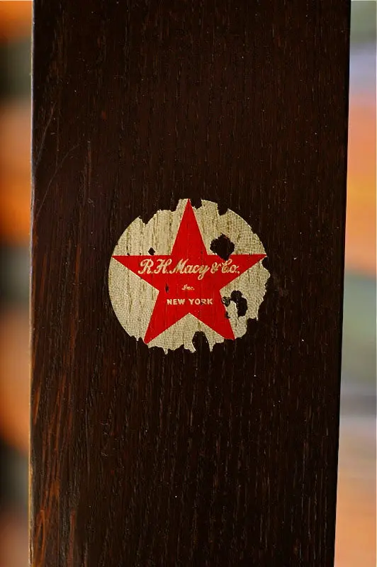 Antique R.H. Macy's Co. Wooden Skis 1