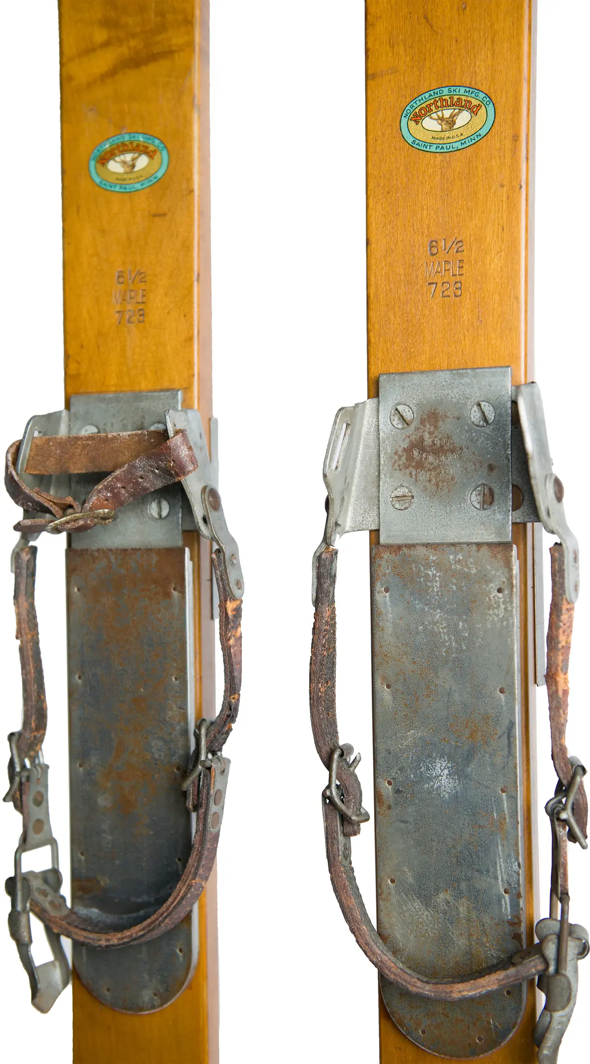 Antique Wooden Northland Maple Skis 1