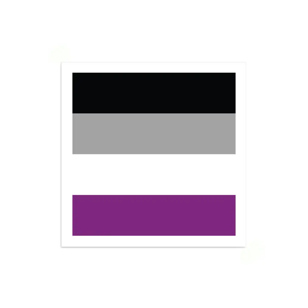 Asexual Pride Flag Mini Square Sticker 1
