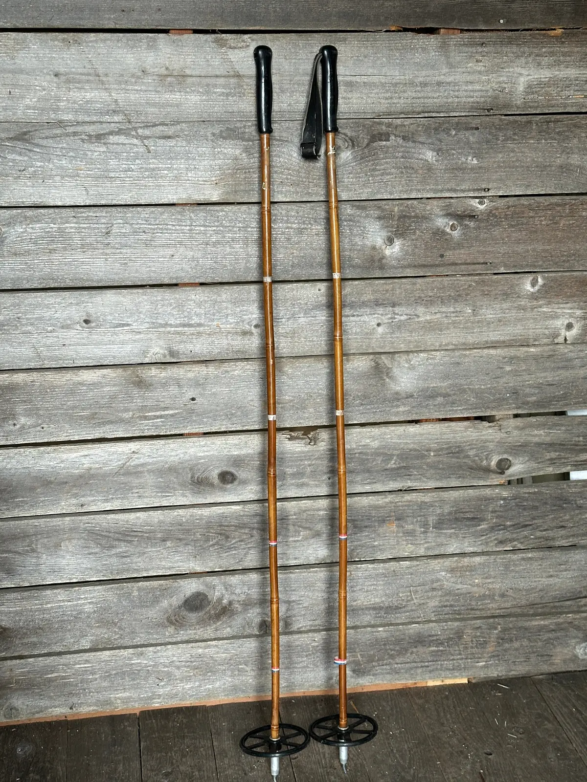 Vintage Bamboo Ski Poles 1