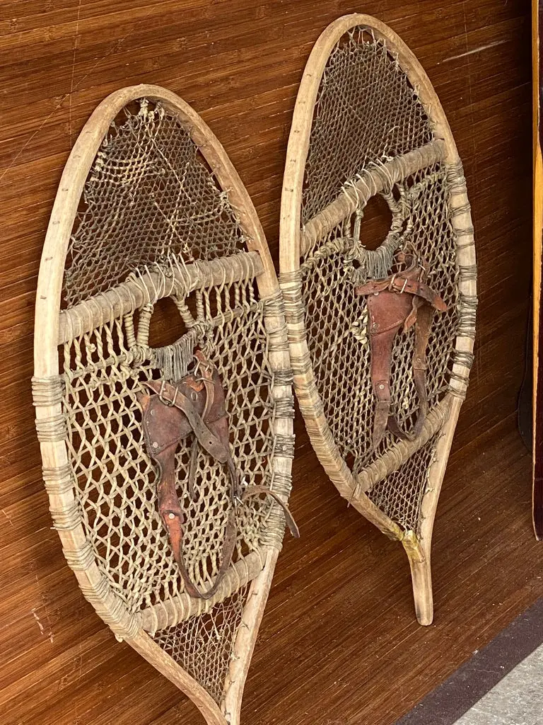 Vintage Canadian Bear Paw Snowshoes 2