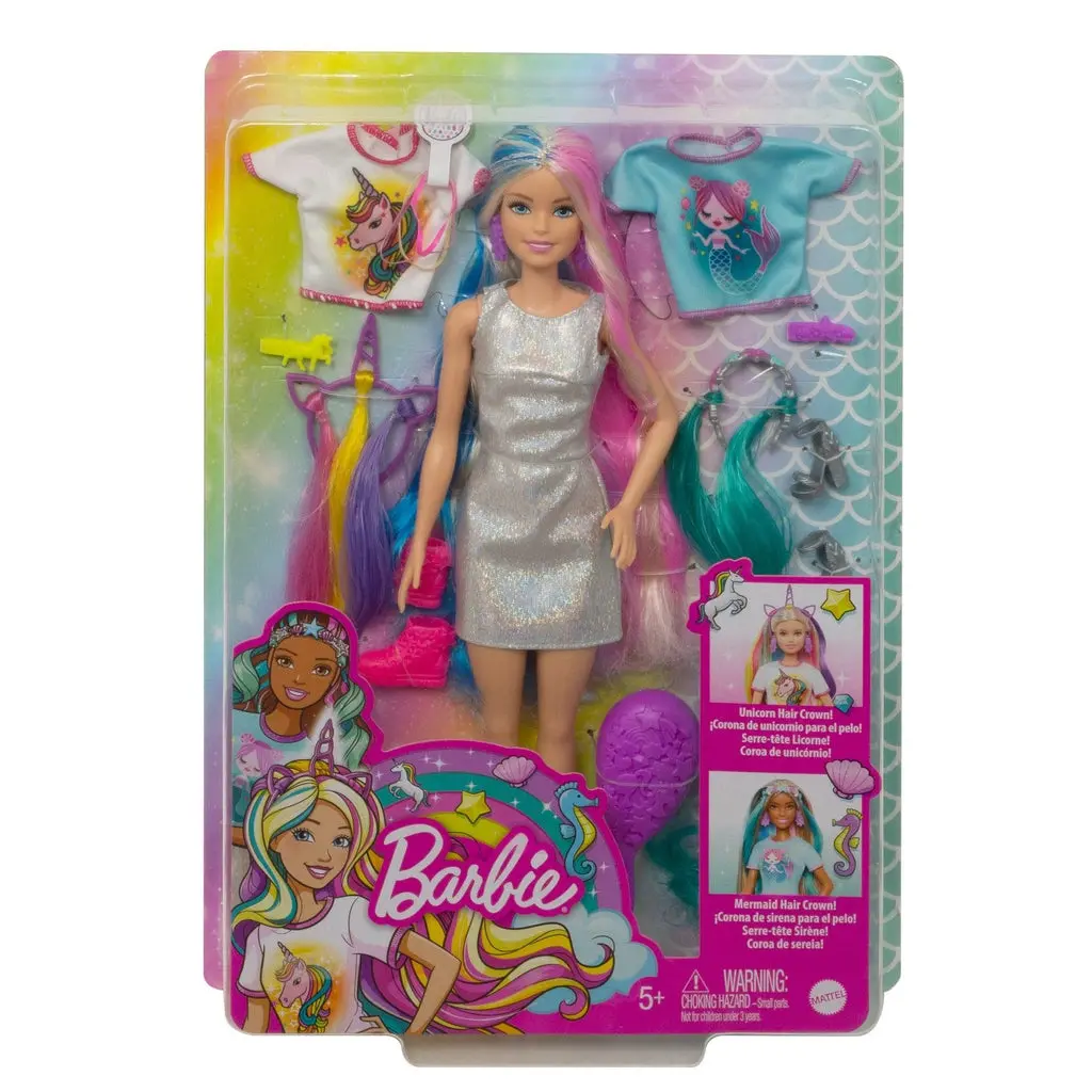 Barbie Fantasy Hair Doll With Mermaid & Unicorn Looks 1