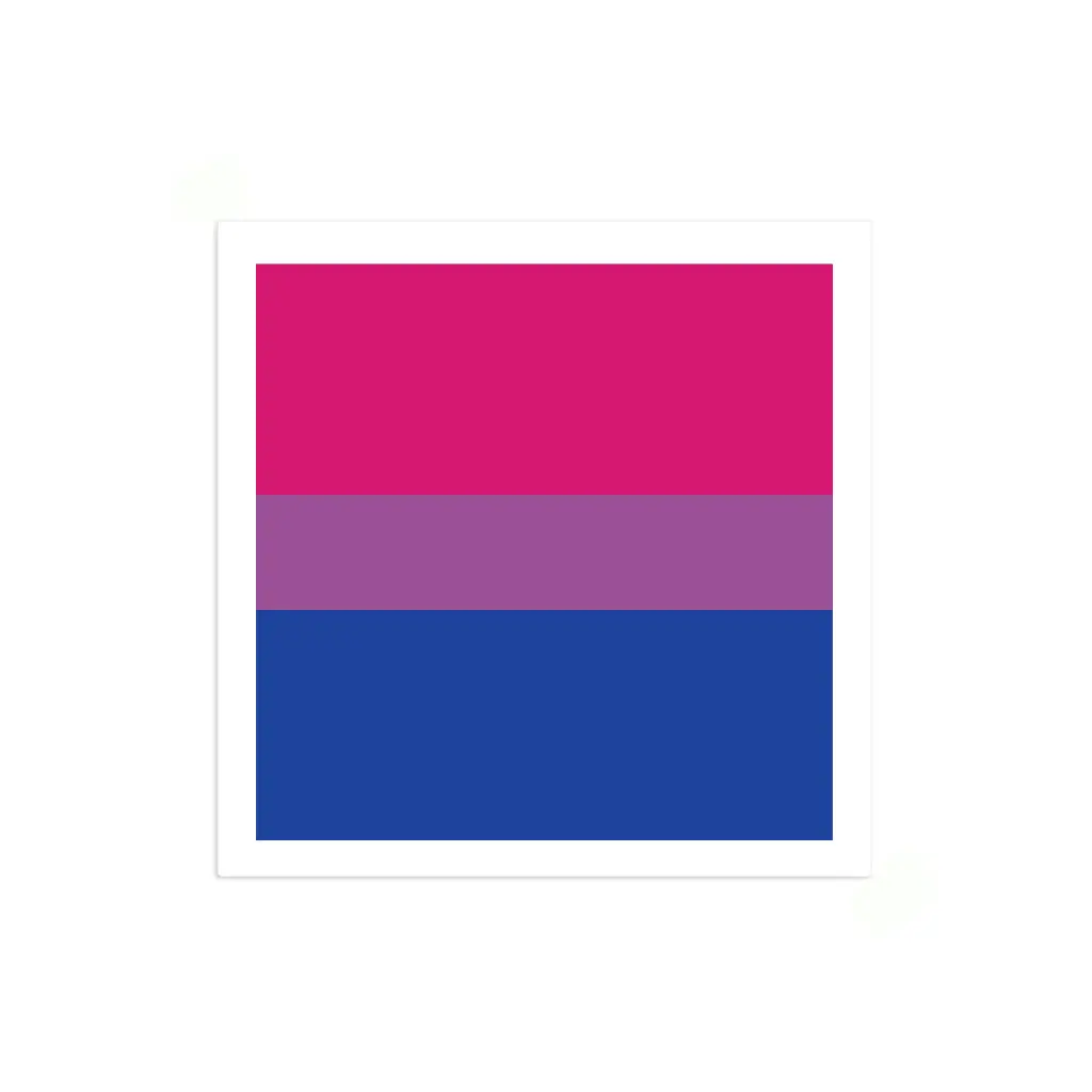 Bisexual Pride Flag Mini Square Sticker 1