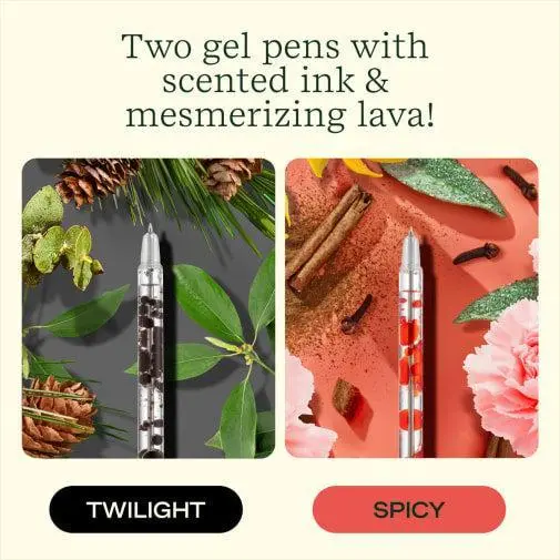 Black/Red 2Pk Scented Lava Pen Set 2
