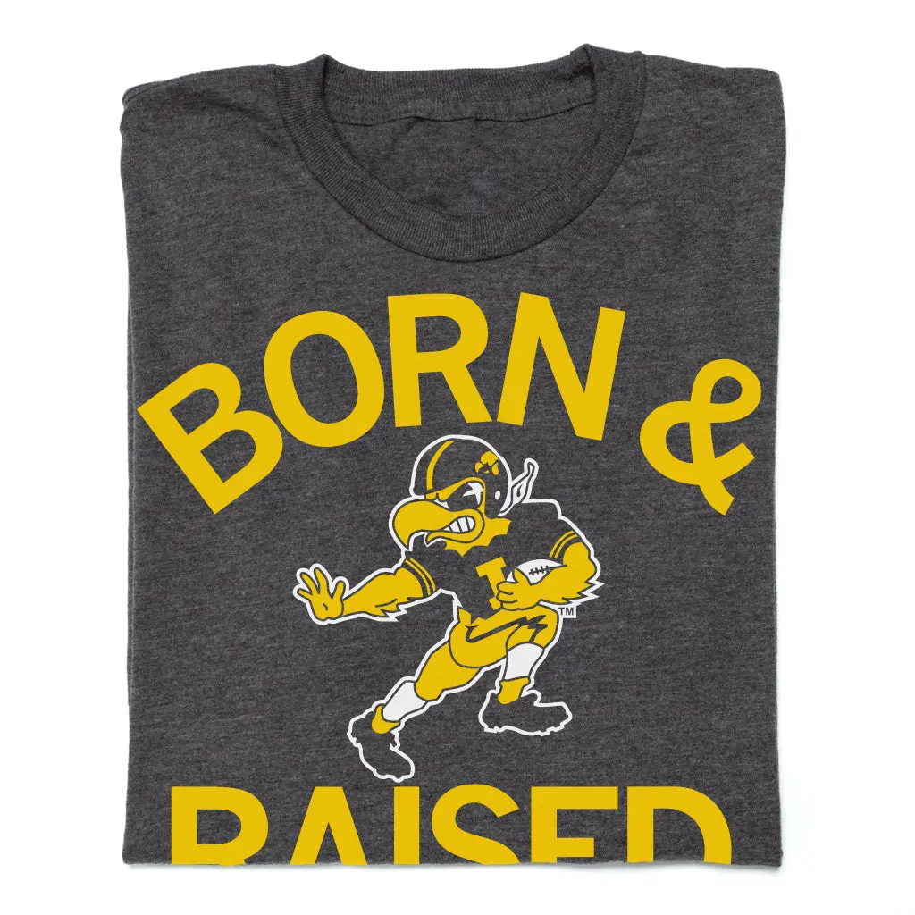 Hawkeyes Born & Raised Vintage Charcoal 1
